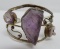 Modernistic revival style silver bracelet with Amethyst