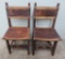 19th century style Spanish chairs, leather seats, carving