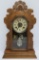 Ansonia carved mantle clock, 22 1/2