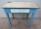 Primitive distressed paint single drawer work table, 31