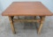 Folk Art distressed paint and stencil table, 25 1/2