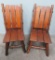 Pair of rustic log chairs, cabin decor, rustic
