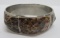 Interesting seashell pattern cuff bracelet, attributed to silver, unmarked