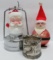 c 1960's Rose Santa lantern, Santa ornament and Merry Christmas SP napkin ring