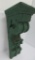 Large vintage wooden architectural detail, painted green corbel, 21 1/2