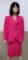 Vintage Holly Sharp hot pink and black checkered suit, size 8