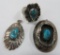 Two Native American styled pendants and ring