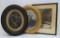 Ornately framed prints of George Washington and Abraham Lincoln
