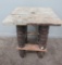 Folk Art rustic wood stacked leg table, 16