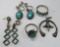 Native American styled jewelry, pendant, ring and earrings