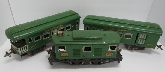 Three Ives Railway Lines train cars, standard gauge, pre war