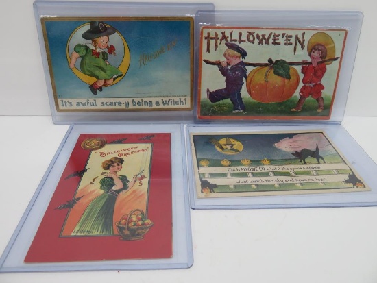 Four early 1900's Halloween Post cards