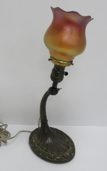 Aladdin desk lamp with aurene shade, 16", works