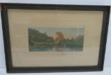 Wallace Nutting pond print, framed, 12