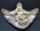Stunning Zsolnay Pecs of Hungary reticulated dish, enameled floral design, 7