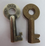 Two vintage railroad keys, Belt and CPR, 2