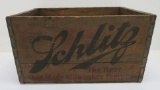Schlitz wooden beer crate, 6-33, nice graphics, 18