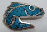 Mexico 925 inlay turquoise thins ifsh pin, 2