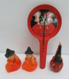 Vintage Halloween candles and tin noise maker