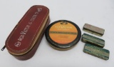 RCA Victor accessory items, record cleaner, needle tins and Color TV case