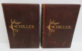 Two Antique Leather Bound books, Schiller's Works, 11