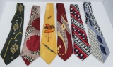 Six vintage neckties