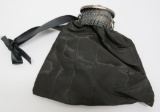 Ornate jeweled top satin expanding purse, 6 1/2