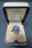 Vintage cocktail ring in ring box, size 5
