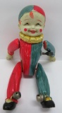 Vintage Celluloid tumbling windup clown with key