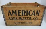 American Soda Water Co Milwaukee wood crate, 18