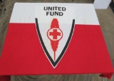 Large two side advertising banner, United Fund, cloth, 8'8