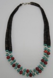 Double strand Native American style beaded necklace, 23