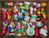 27 Figural Christmas ornaments, retro
