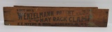 Advertising wooden box, Wenzelmann Hay Rack Clamp, 20