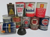 9 Assorted oil and auto product cans