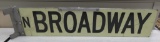 Two sided N Broadway street sign, Waukesha WI, 36 1/2