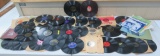 Large lot of 60 Victorola Records in wooden vintage orange crate