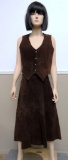 Retro Limited chocolate brown suede skirt and vest
