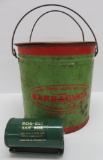 Vintage Barracuda minnow bucket and Bob-bet bait box