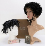 Sax Fifth Avenue and Hixons vintage black hats with storage box