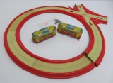 Tin wind up Technofix track and two part touring tram train