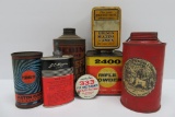 7 Vintage automotive, hunting and fishing tins