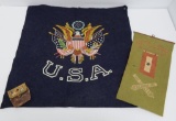 Vintage Military banner and coin purse lot