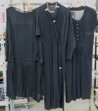 Three vintage black dresses