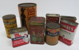 8 Vintage kitchen spice and cleaning tins