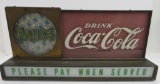 Great 1950's Drink Coca Cola Pause motion light, Counter display light, 18