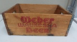 Weber Beer crate, red lettering, Waukesha, 12 1/2