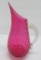 MCM cranberry quilt pattern pitcher with applied handle, 11
