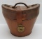 Early Leather hat box, 11 1/2