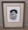 Pen and ink portrait by Buscemi, framed 19 3/4